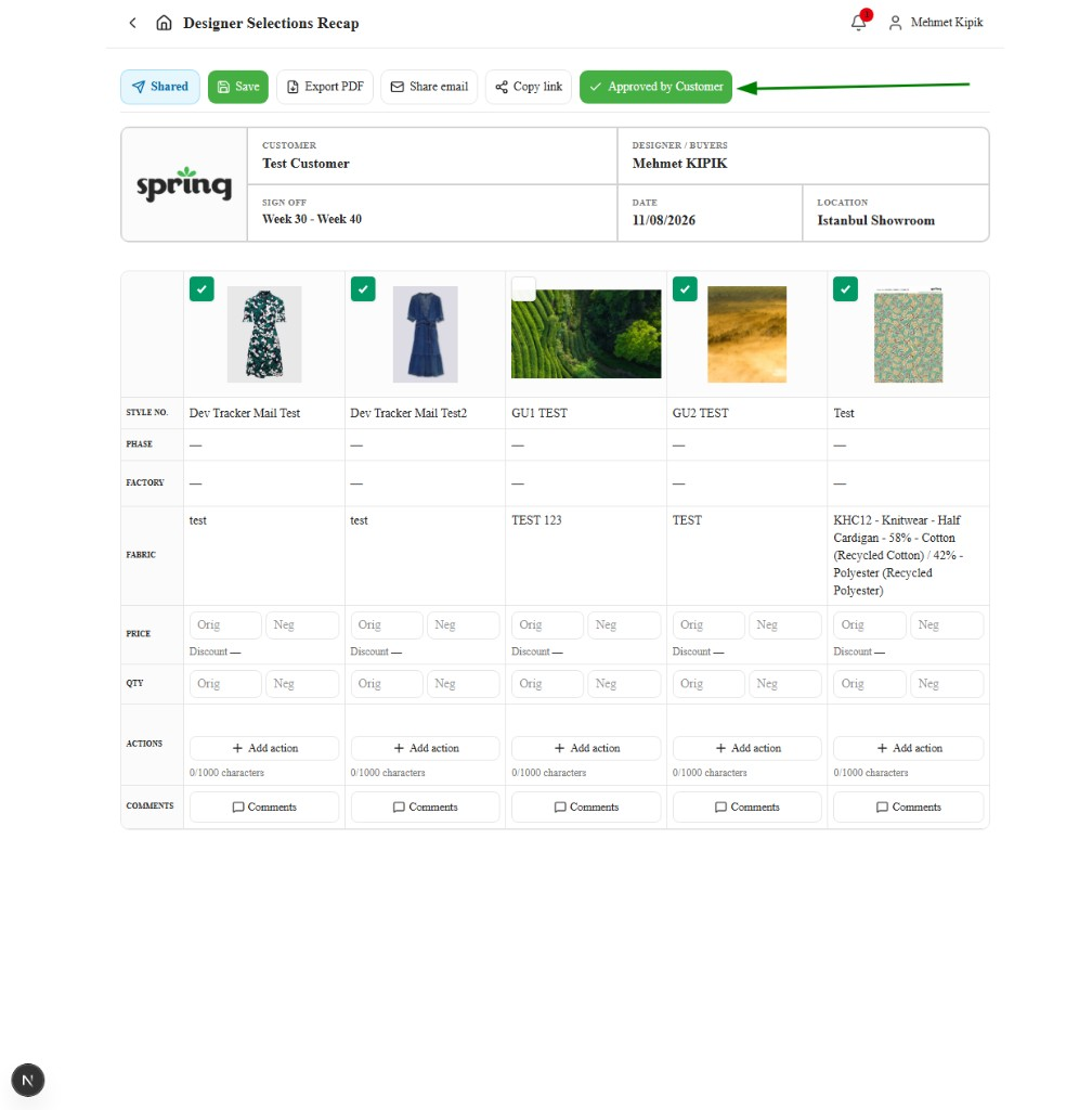 Approved by Customer