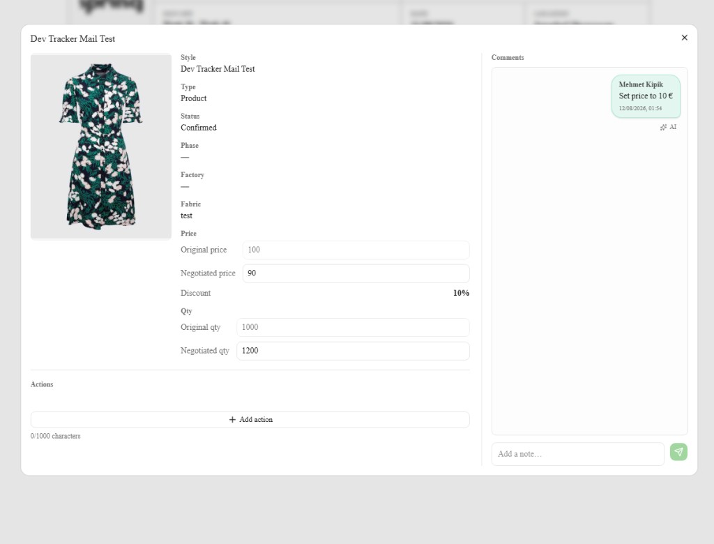 Product details and chat
