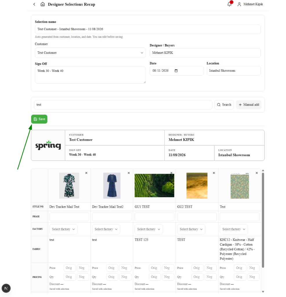 Save to create the selection